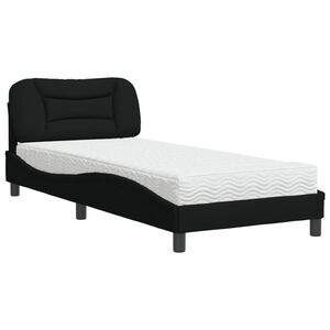 vidaXL Bed met matras "Hvar" stof zwart 80x200 cm