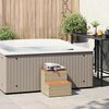 vidaXL Hottub-opstap 50x50x50,5cm poly rattan&massief acaciahout beige