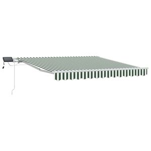 vidaXL Uitschuifbare luifel Groen en Wit 300 x 250 cm