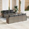 vidaXL Tuin Sofa Set met kussen 8 pcs Grijs Poly Riet en Staal en Glas