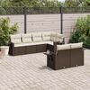 vidaXL 7-delige Loungeset met kussens poly rattan bruin