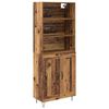 vidaXL Hoge kast 2 pcs Oudhout Bewerkt hout