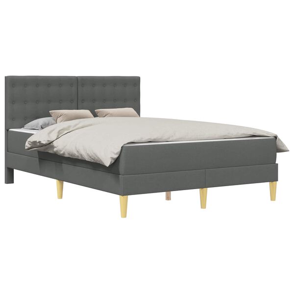 vidaXL Bedframe met matras Donkergrijs 120 x 190 cm Stof