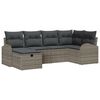 vidaXL Tuin Sofa Set met kussen met opslag 6 pcs Grijs Poly riet