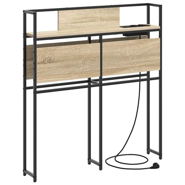 vidaXL Opberghoofdbord met plank Sonoma eiken 75 cm Bewerkt hout