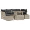 vidaXL Tuin Sofa Set 7 st Licht Grijs en Donker Grijs