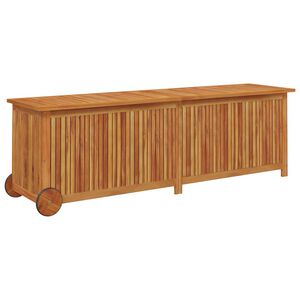 vidaXL Tuinbox met wieltjes 150x50x58 cm massief acaciahout
