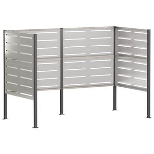 vidaXL Afvalcontainer scherm 167 x 85 x 113 cm Roestvrij staal zilver