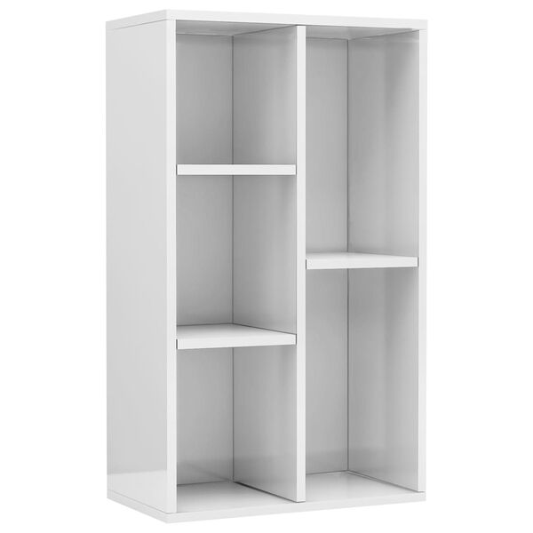 vidaXL Boekenkast/dressoir 50x25x80 cm bewerkt hout hoogglans wit