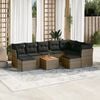 vidaXL 10-delige Loungeset met kussens poly rattan grijs
