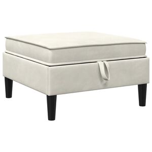 vidaXL Sofa Kruk met Opslag Cr&egrave;mekleurig Fluweel