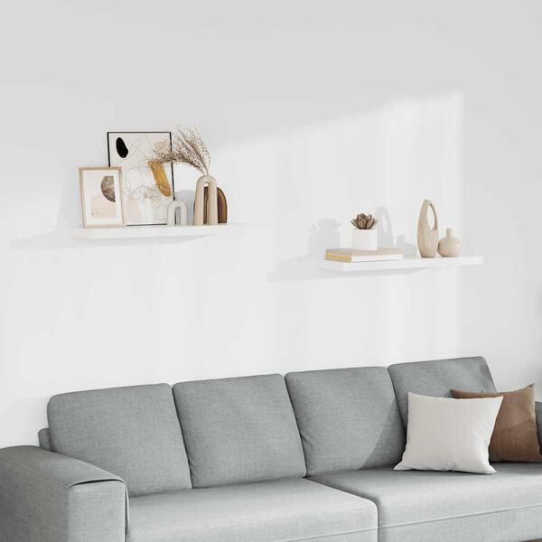 vidaXL Wandschappen zwevend 2 st 80x23,5x3,8 cm MDF wit