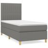 vidaXL Boxspring met matras stof donkergrijs 90x190 cm