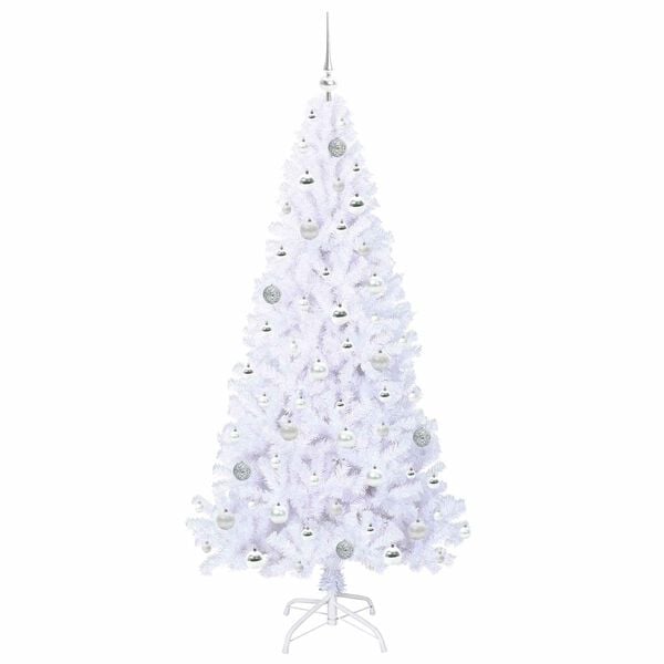 vidaXL Kunstkerstboom met 300 LED Wit 180 cm PVC en staal