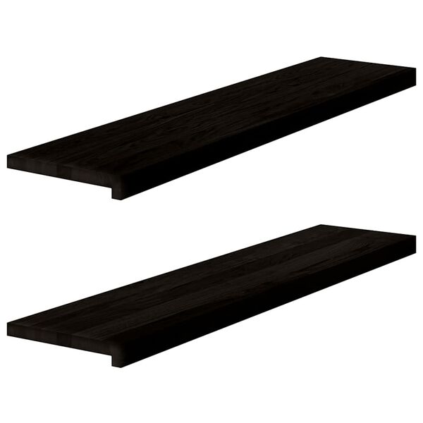 vidaXL Traptreden 2 st 110x30x2 cm massief eikenhout donkerbruin