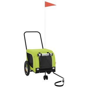 vidaXL Hondenfietstrailer oxford stof en ijzer groen en zwart
