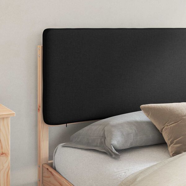 vidaXL Bedframe met Gevoerd Hoofdgedeelte Zwart 180 x 200 cm