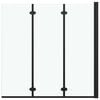 vidaXL Douchewand inklapbaar 3 panelen 130x138 cm ESG zwart