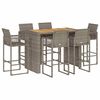 vidaXL 7-delige Tuinbarset zonder kussens poly rattan acacia grijs