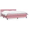 vidaXL Boxspring met matras fluweel roze 200x210 cm