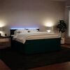 vidaXL Boxspring met matras fluweel donkergroen 200x200 cm
