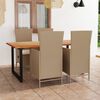 vidaXL 5-delige Tuinset met kussens poly rattan beige