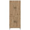 vidaXL Highboard Artisan Eiken 69,5 x 34 x 180 cm Bewerkt hout