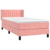 vidaXL Boxspring met matras fluweel roze 80x200 cm