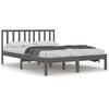 vidaXL Bedframe massief grenenhout grijs 200x200 cm