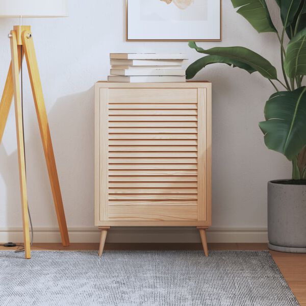 vidaXL Kastdeur met lamellen 61,5x49,4 cm massief grenenhout