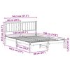 vidaXL Bedframe met Gevoerd Hoofdgedeelte Zwart 140 x 190 cm