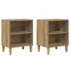 vidaXL Nachtkastjes 2 st 40x30x50cm bewerkt hout artisanaal eikenkleur