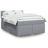 vidaXL Boxspring met matras stof lichtgrijs 140x190 cm