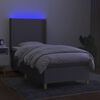 vidaXL Boxspring met matras en LED stof lichtgrijs 100x200 cm