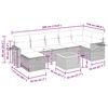 vidaXL 8-delige Loungeset met kussens poly rattan beige