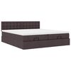 vidaXL Ottoman bed met matrassen 180x200cm stof donkerbruin