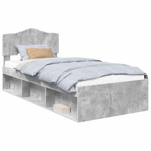 vidaXL Bedframe Concerte Grijs 90 x 190 cm Massief grenenhout