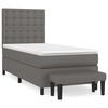 vidaXL Boxspring met matras kunstleer grijs 90x200 cm
