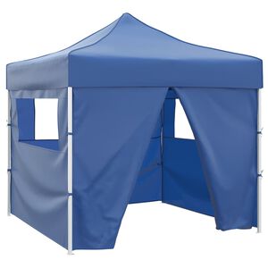 vidaXL Vouwtent met 4 zijwanden 3x3 m blauw