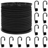 vidaXL Bungee Koorden met Haken 100 mm Zwart PP en rubber