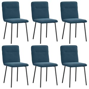 vidaXL Eetkamerstoelen 6 st fluweel blauw