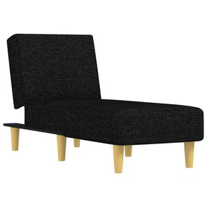 vidaXL Chaise longue stof zwart