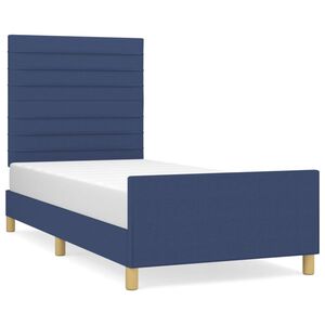 vidaXL Bedframe zonder matras 90x200 cm stof blauw