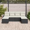 vidaXL Tuin Sofa Set met kussen 6 pcs Zwart Poly Rattan