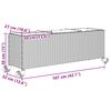 vidaXL Plantenbak met wielen 3 potten 107x32x38 cm poly rattan bruin