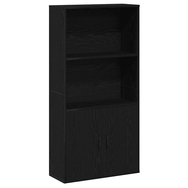 vidaXL Boekenkast 60x24x120 cm bewerkt hout zwart eikenkleurig