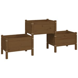 vidaXL Plantenbak 178,5x44x75 cm massief grenenhout honingbruin