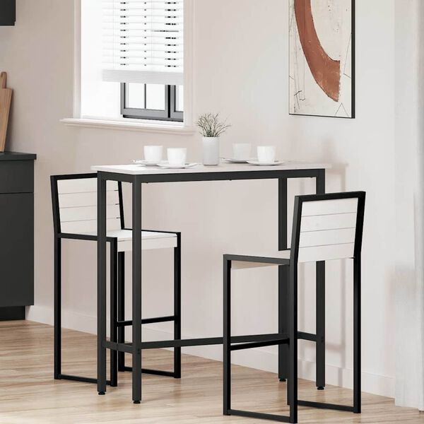 vidaXL Tafel Wit 100 x 40 x 101 cm Engineered hout en staal