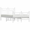 vidaXL Bedframe met hoofd- en voeteneinde metaal wit 120x200 cm