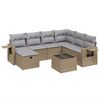 vidaXL 8-delige Loungeset met kussens poly rattan gemengd beige